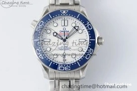 0428 Thermal Seamaster Diver 300M ZF 1:1 Best Edition Blue Ceramic White Dial on SS Bracelet A 7733